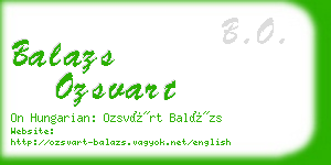 balazs ozsvart business card